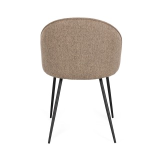 Chaises de salle à manger en métal et tissu (lot de 4) DIANE - HELLIN