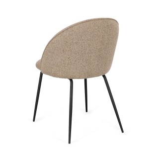 Chaises de salle à manger en métal et tissu (lot de 4) DIANE - HELLIN