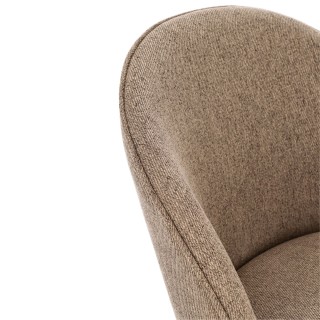 Chaises de salle à manger en métal et tissu (lot de 4) DIANE - HELLIN