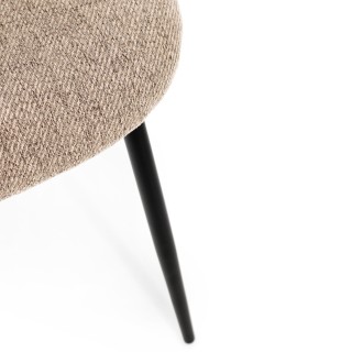 Chaises de salle à manger en métal et tissu (lot de 4) DIANE - HELLIN