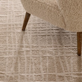 Tapis rectangulaire de salon beige 160X230 DUNE - HELLIN