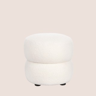 Pouf rond D41 en tissu LENNY - HELLIN