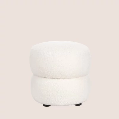 Pouf rond D41 en tissu LENNY - HELLIN