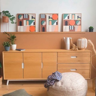 Tableau en bois taquin ruelles du souk 48 x 48 - RIAD