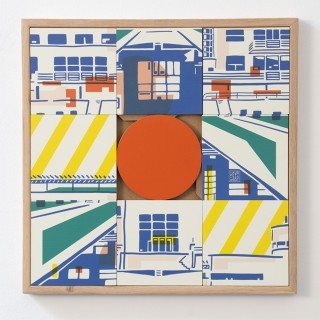 Tableau en bois taquin villa Cavrois 48 x 48 VILLA - HELLIN