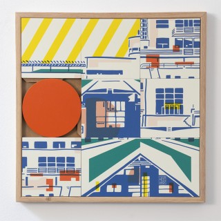 Tableau en bois taquin villa Cavrois 48 x 48 VILLA - HELLIN