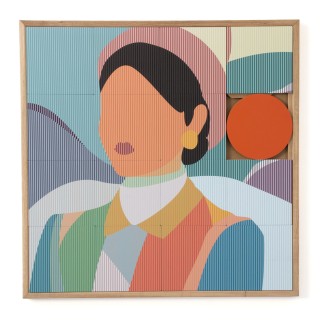 Tableau en bois taquin profil énigmatique 63 x 63 IRENE - HELLIN