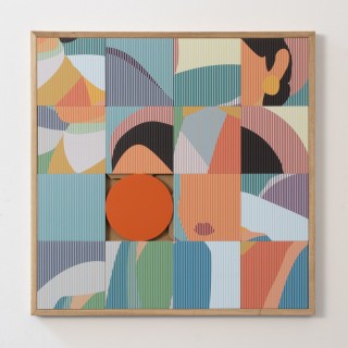 Tableau en bois taquin profil énigmatique 63 x 63 IRENE - HELLIN