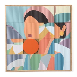 Tableau en bois taquin profil énigmatique 63 x 63 IRENE - HELLIN