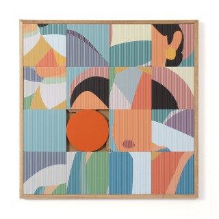 Tableau en bois taquin profil énigmatique 63 x 63 IRENE - HELLIN