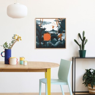 Tableau en bois taquin jungle 63 x 63 PROTECTIVE ISLAND - HELLIN