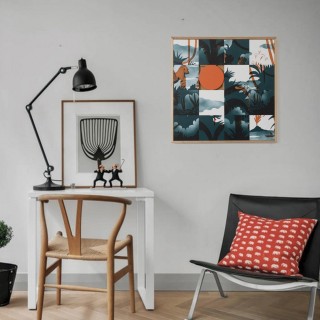 Tableau en bois taquin jungle 63 x 63 PROTECTIVE ISLAND - HELLIN