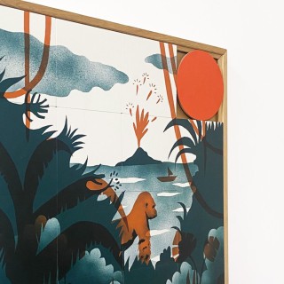 Tableau en bois taquin jungle 63 x 63 PROTECTIVE ISLAND - HELLIN
