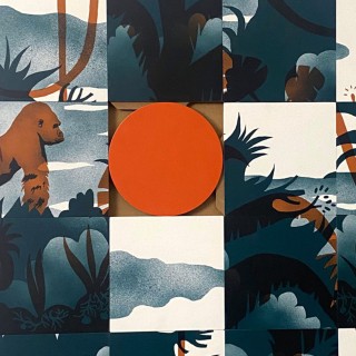 Tableau en bois taquin jungle 63 x 63 PROTECTIVE ISLAND - HELLIN