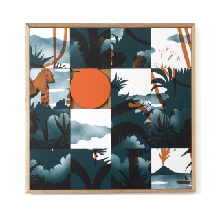 Tableau en bois taquin jungle 63 x 63 PROTECTIVE ISLAND - HELLIN