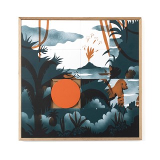 Tableau en bois taquin jungle 63 x 63 PROTECTIVE ISLAND - HELLIN