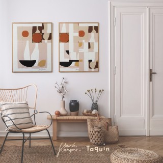 Tableau en bois taquin graphique 63 x 78 COLLAGE - HELLIN