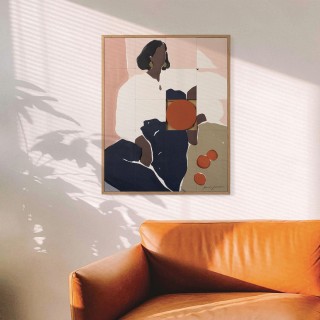 Tableau en bois taquin femme harmonieuse 63 x 78 LINEN SHIRT - HELLIN