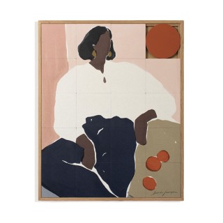 Tableau en bois taquin femme harmonieuse 63 x 78 LINEN SHIRT - HELLIN