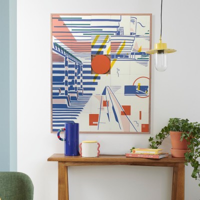 Tableau en bois taquin villa Cavrois 78 x 93 PAVILLON - HELLIN