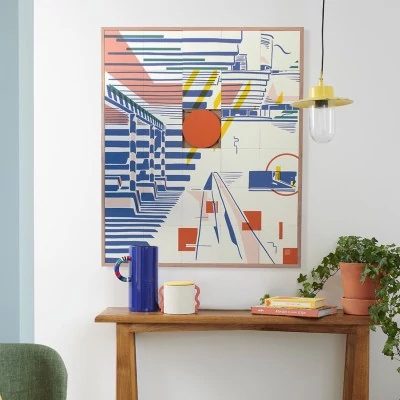 Tableau en bois taquin villa Cavrois 78 x 93 PAVILLON - HELLIN