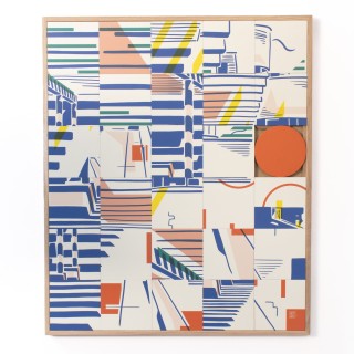 Tableau en bois taquin villa Cavrois 78 x 93 PAVILLON - HELLIN