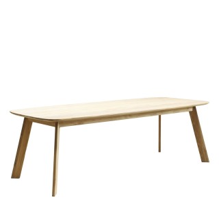 Table de jardin rectangulaire en teck naturel L240 10 places CALVI - HELLIN