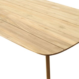 Table de jardin rectangulaire en teck naturel L240 10 places CALVI - HELLIN