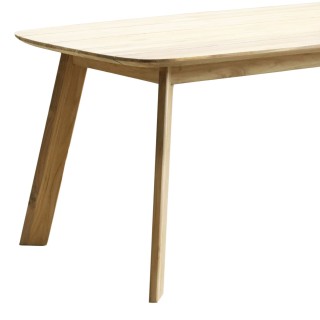 Table de jardin rectangulaire en teck naturel L240 10 places CALVI - HELLIN