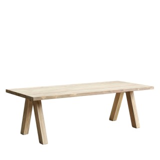 Table de jardin rectangulaire en teck recyclé L240 10 places ARONE - HELLIN