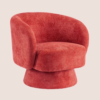 Fauteuil pivotant avec pied central en tissu JULIO - HELLIN