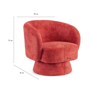 Fauteuil pivotant avec pied central en tissu JULIO - HELLIN