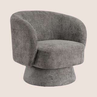 Fauteuil pivotant avec pied central en tissu JULIO - HELLIN