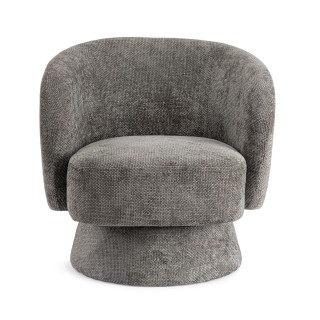 Fauteuil pivotant avec pied central en tissu JULIO - HELLIN