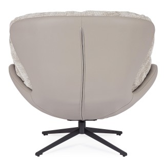 Fauteuil relax pivotant tissu/simili gris/taupe NINO - HELLIN