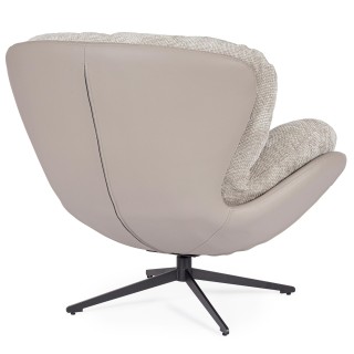 Fauteuil relax pivotant tissu/simili gris/taupe NINO - HELLIN