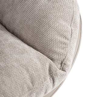 Fauteuil relax pivotant tissu/simili gris/taupe NINO - HELLIN