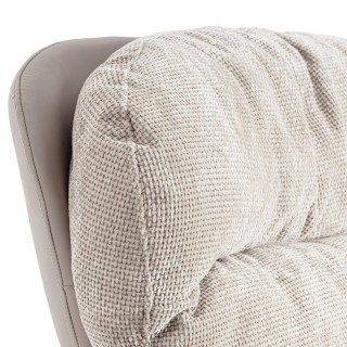 Fauteuil relax pivotant tissu/simili gris/taupe NINO - HELLIN