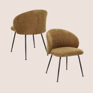 Chaises design tissu chenille – Lot de 2 LOU | Hellin