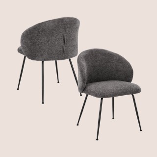 Chaises design tissu chenille – Lot de 2 LOU | Hellin