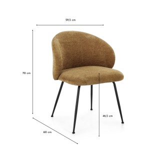 Chaises design tissu chenille – Lot de 2 LOU | Hellin