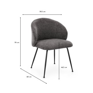 Chaises design tissu chenille – Lot de 2 LOU | Hellin