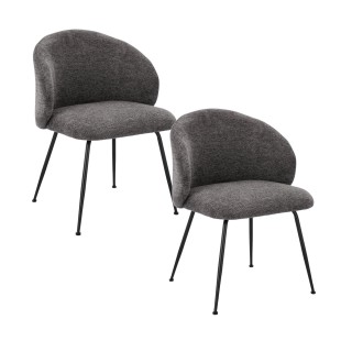 Chaises design tissu chenille – Lot de 2 LOU | Hellin