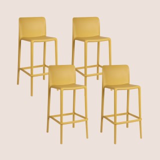 Tabourets de bar d'extérieur avec repose-pieds (lot de 4) EOLE - HELLIN