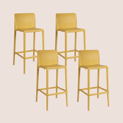 Tabourets de bar d'extérieur avec repose-pieds (lot de 4) EOLE - HELLIN
