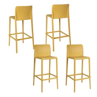 Tabourets de bar d'extérieur avec repose-pieds (lot de 4) EOLE - HELLIN