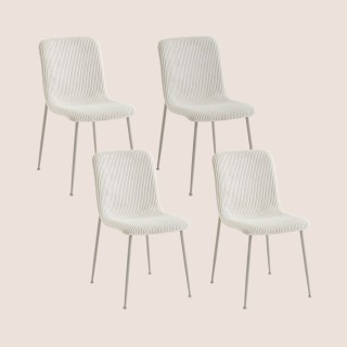 Chaises de salle à manger en velours côtelé (lot de 4) SARINA - HELLIN