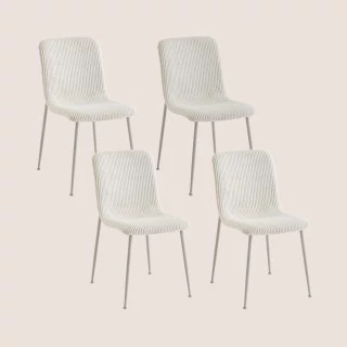 Chaises de salle à manger en velours côtelé (lot de 4) SARINA - HELLIN