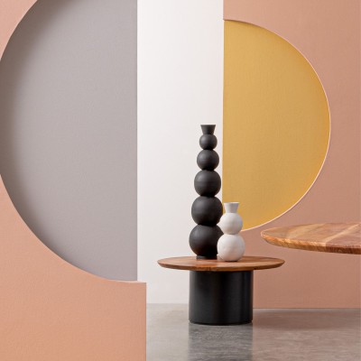 Table basse ronde contemporaine D70 en acacia SAJO - HELLIN