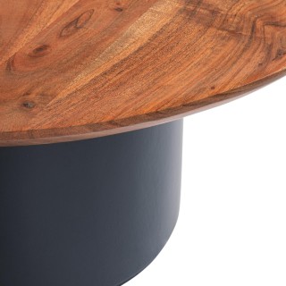Table basse ronde contemporaine D70 en acacia SAJO - HELLIN